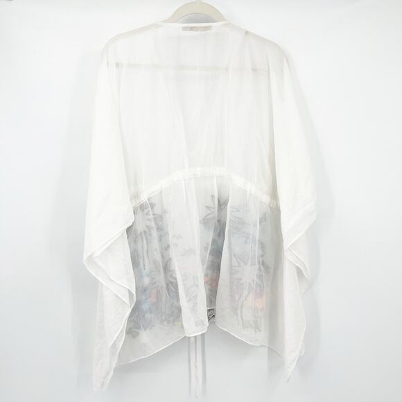 AMEN Womens Cotton Silk Sequin Artsy Floral Tropical Swim Coverup Top Size 42 M - Picture 9 of 9